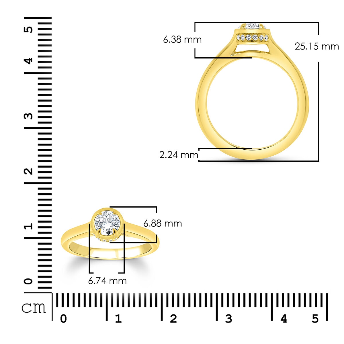 Anillo, 0.56ctw Diamantes, Oro Amarillo de 14K