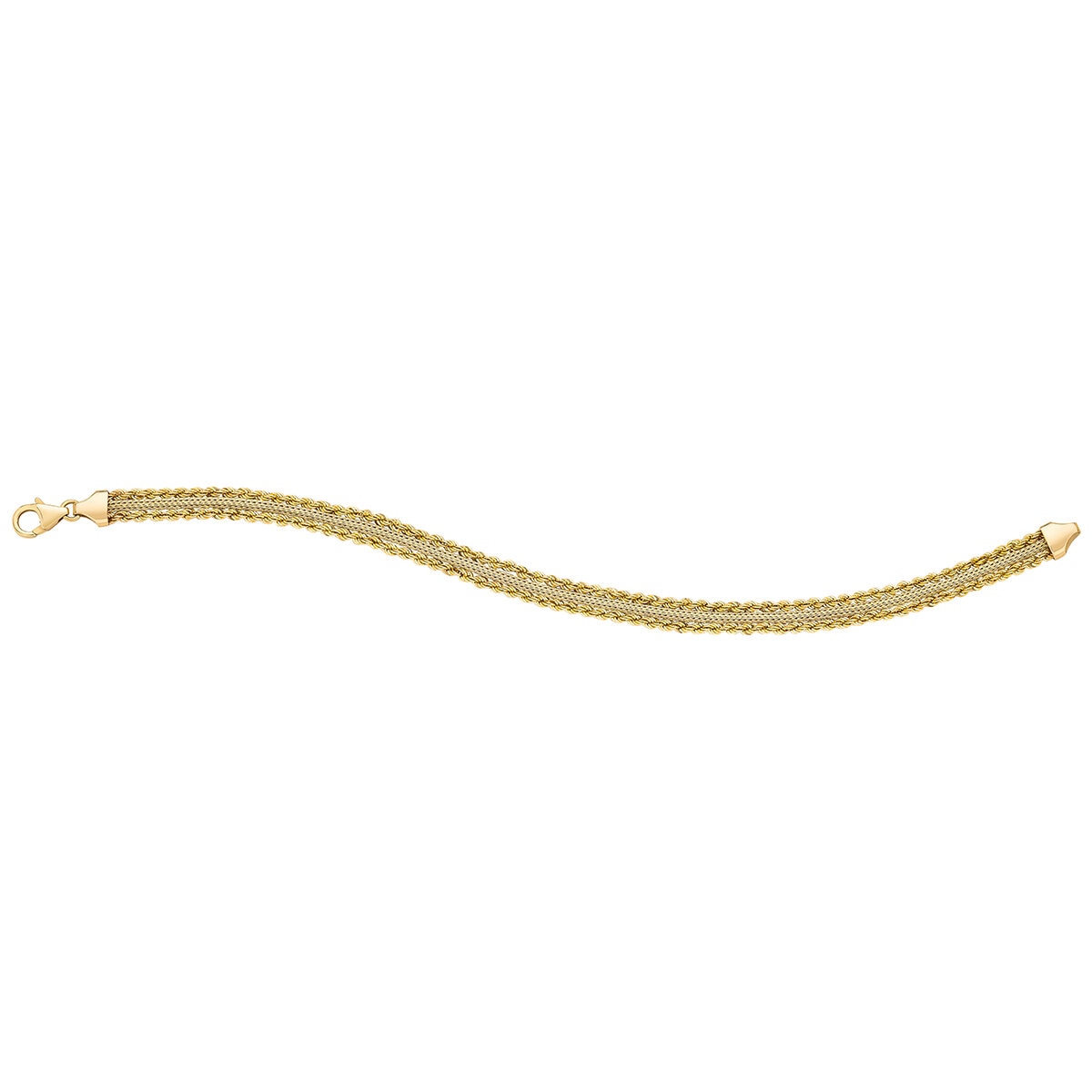 Pulsera para Dama, Oro Amarillo de 14K de 19cm Pulsera para Dama, Oro Amarillo de 14K de 19cm
