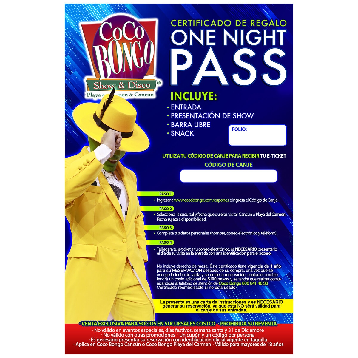 Coco Bongo Show & Disco Cancún o Playa del Carmen, One Night Pass