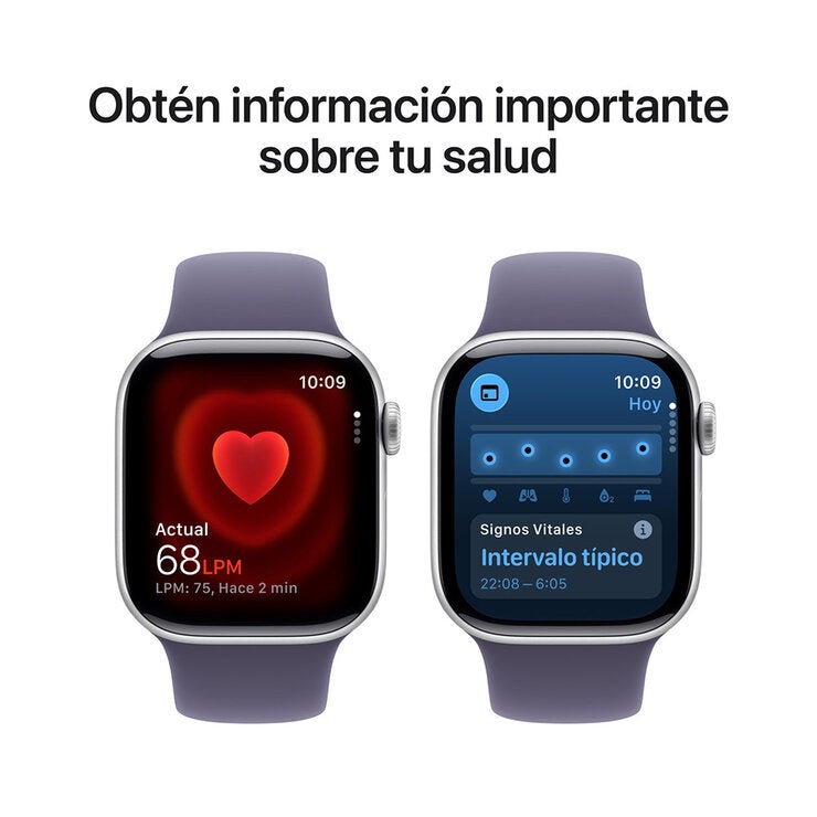 Apple Watch Series 11 (GPS) 42mm Aluminio Plata + Correa Deportiva Morado Niebla - Talla S/M Apple Watch Series 11 (GPS) 42mm Aluminio Plata + Correa Deportiva Morado Niebla - Talla S/M