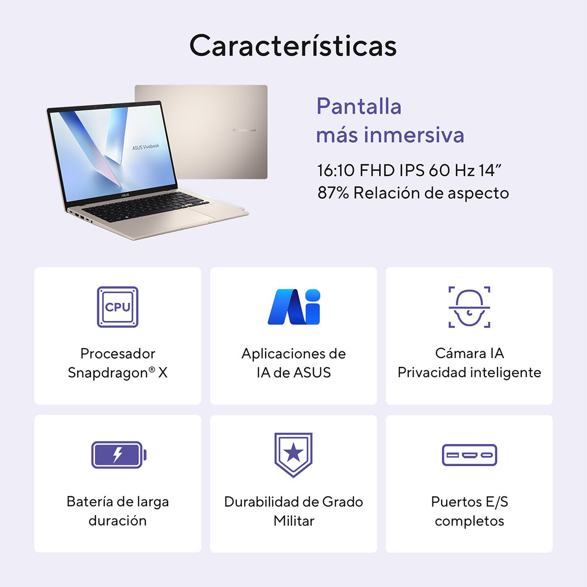 ASUS Vivobook 14 Laptop 14" WUGA Snapdragon X X1 16GB 512GB SSD ASUS Vivobook 14 Laptop 14" WUGA Snapdragon X X1 16GB 512GB SSD