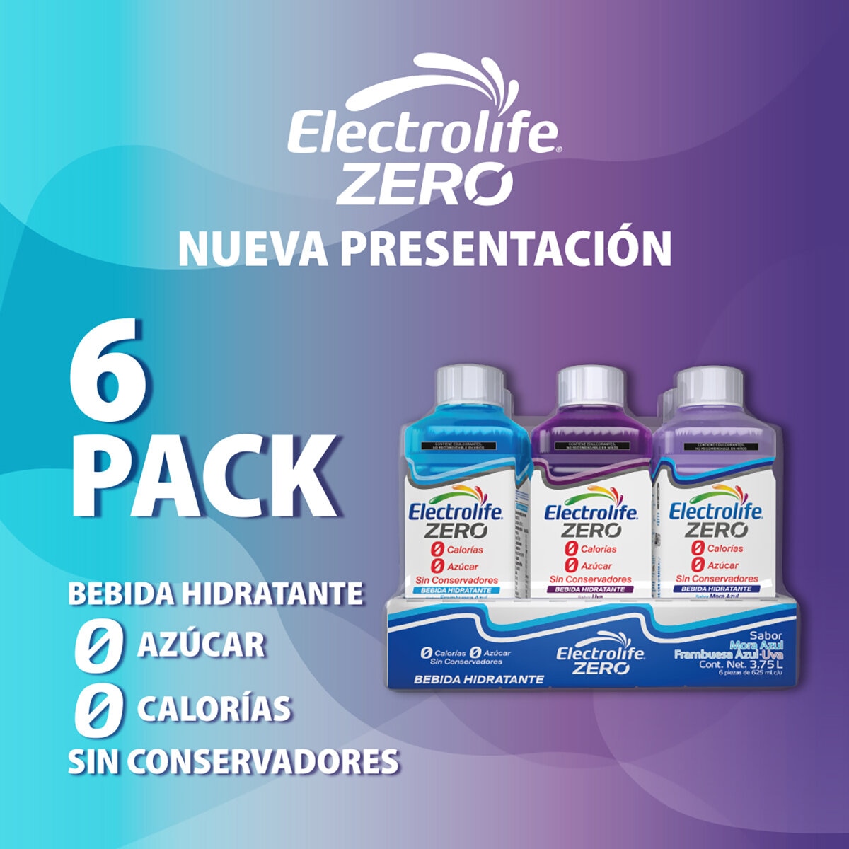 Electrolife Zero 6 Piezas de 325 ml c/u Electrolife Zero 6 Piezas de 325 ml c/u