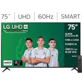 lg pantalla 75" uhd 4k ai smart tv