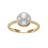 Anillo de Perla Cultivada, Oro Amarillo de 14K Anillo de Perla Cultivada, Oro Amarillo de 14K
