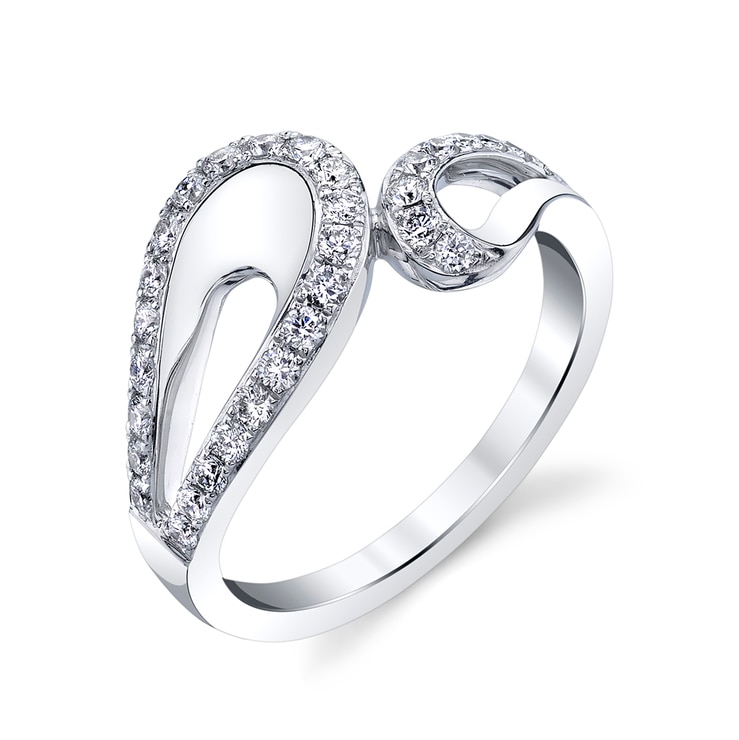 0.12ctw, Anillo con diamantes, oro blanco de 14kt 0.12ctw, Anillo con diamantes, oro blanco de 14kt