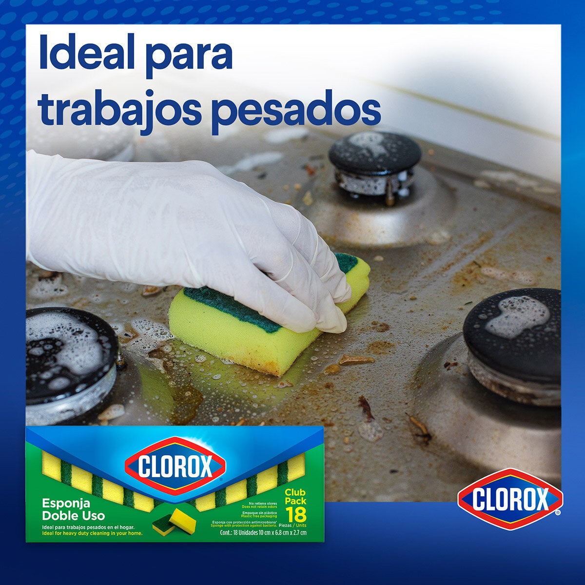 Clorox Esponjas Doble Uso 18 pzas Clorox Esponjas Doble Uso 18 pzas