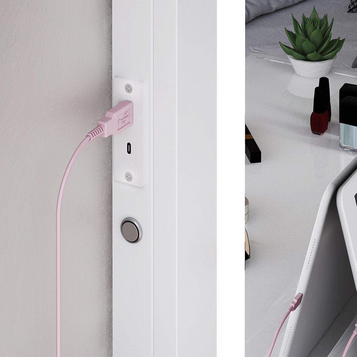 Tresanti, Heidi Tocador con Espejo con Luz Led Tresanti, Heidi Tocador con Espejo con Luz Led