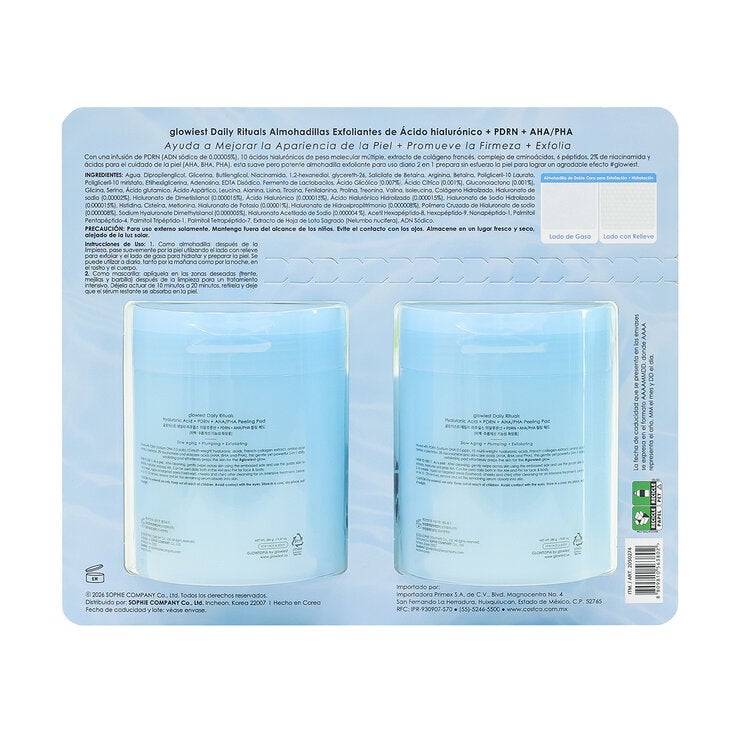 Glowiest Almohadillas Exfoliantes de Ácido Hialurónico + PDRN + AHA/PHA 2 Envases Glowiest Almohadillas Exfoliantes de Ácido Hialurónico + PDRN + AHA/PHA 2 Envases