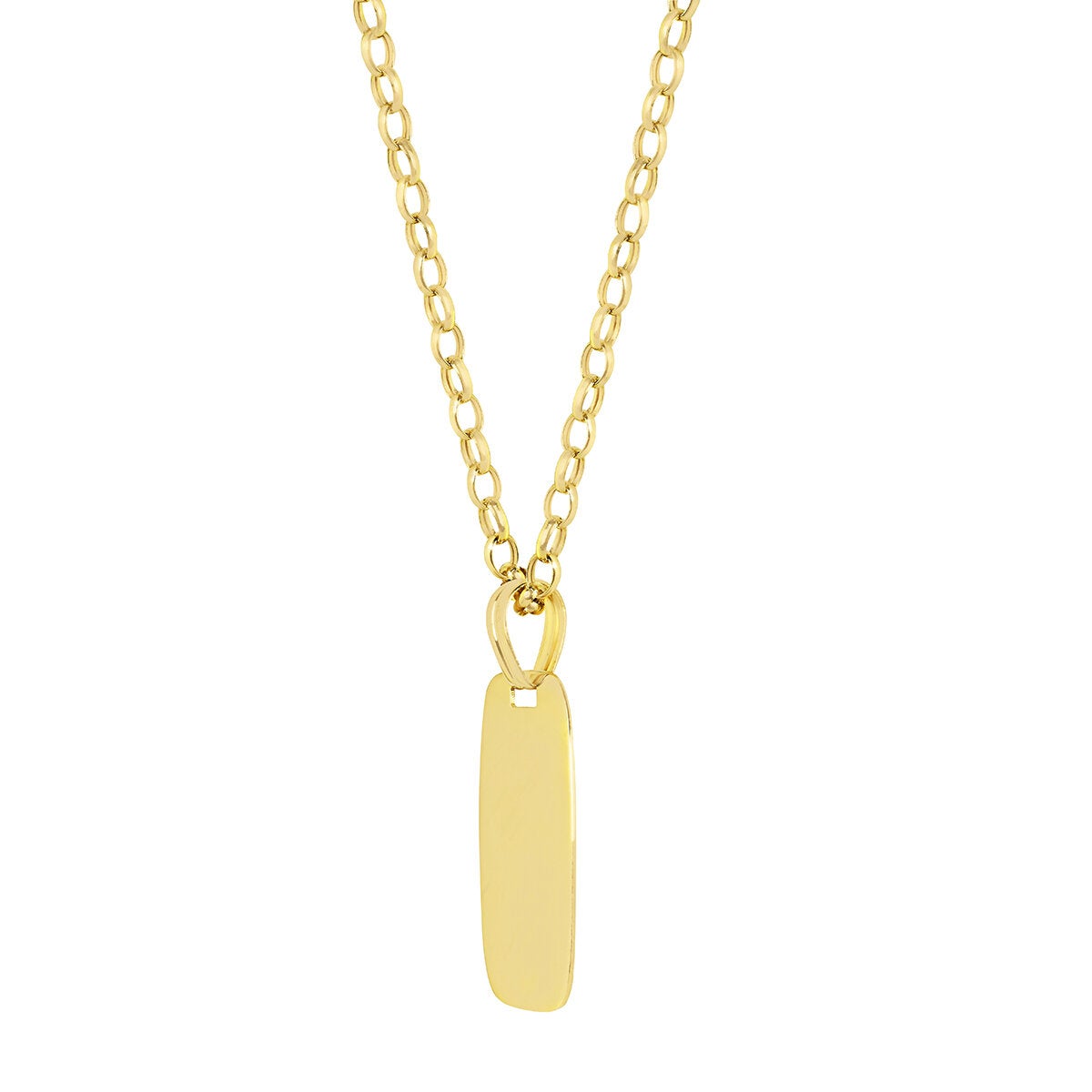 Dije Placa, Oro Amarillo 14K Dije Placa, Oro Amarillo 14K