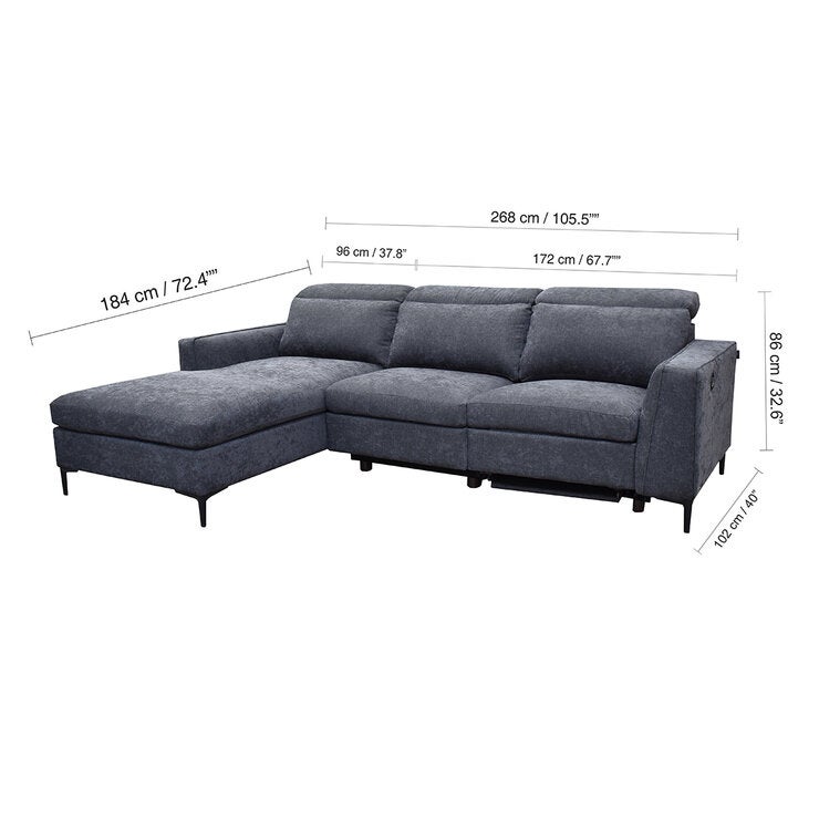 Muebles Liz, Larix, Seccional De 2 Piezas Gris Obscuro Muebles Liz, Larix, Seccional De 2 Piezas Gris Obscuro