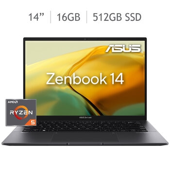 ASUS Zenbook 14 Laptop Thin & Light 14" 2.5K AMD Ryzen 5 16GB 512GB SSD