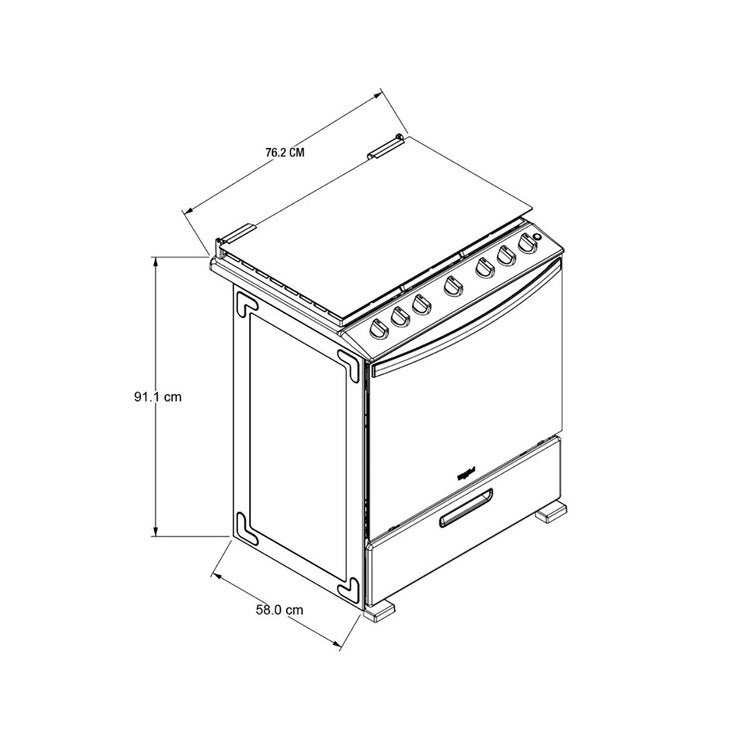 Whirlpool Estufa de gas con 6 quemadores de 76cm Whirlpool Estufa de gas con 6 quemadores de 76cm