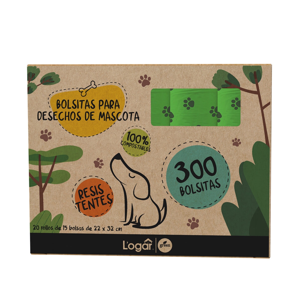 Logar Bolsas para Desecho de Mascota 20 Rollos de 15 Bolsas Logar Bolsas para Desecho de Mascota 20 Rollos de 15 Bolsas