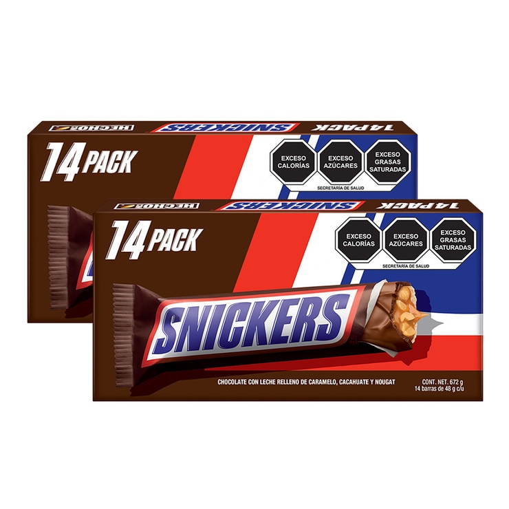 Snickers, Barras De Chocolate, 2 Cajas Con 14 Piezas | Costco México