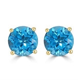 Aretes de Topacio Azul, Oro Blanco de 14kt