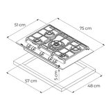 Teka Parrilla 5 Quemadores 75cm de Gas Teka Parrilla 5 Quemadores 75cm de Gas