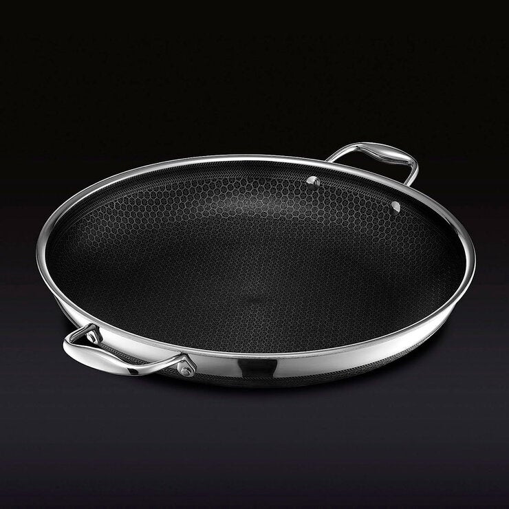 Hexclad, Sartén Híbrido Acero Inoxidable 35 Cm con Tapa Hexclad, Sartén Híbrido Acero Inoxidable 35 Cm con Tapa
