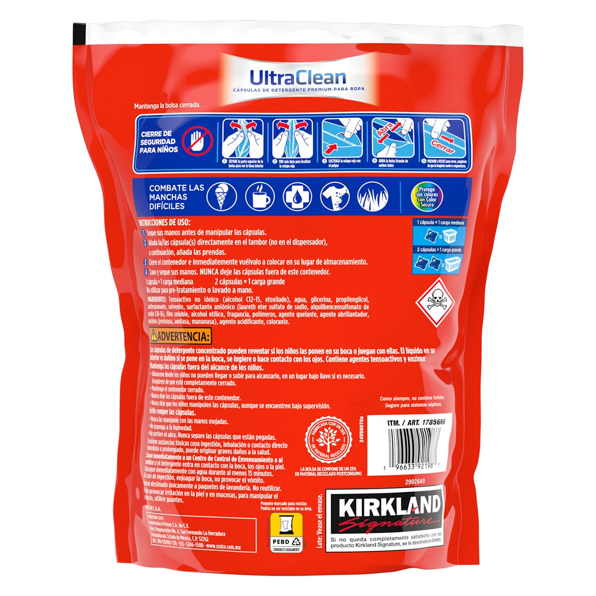 Kirkland Signature Ultra Clean Cápsulas de Detergente Premium para Ropa 152 pzas Kirkland Signature Ultra Clean Cápsulas de Detergente Premium para Ropa 152 pzas