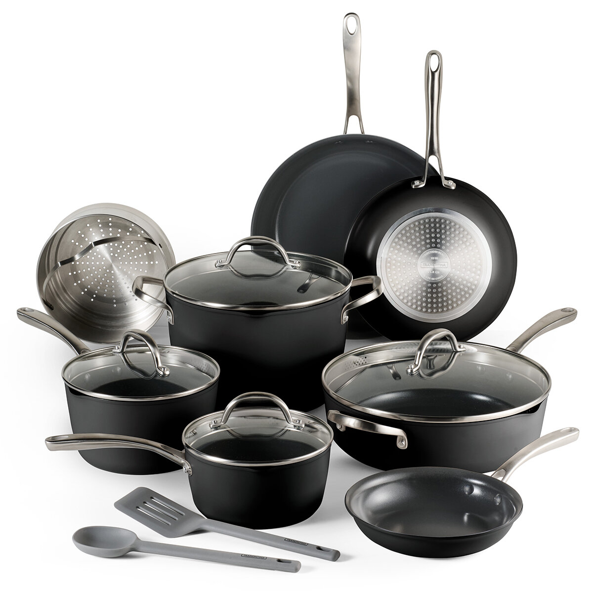 Tramontina Batería de Cocina Antiadherente con Utensilios, 12 Piezas Tramontina Batería de Cocina Antiadherente con Utensilios, 12 Piezas