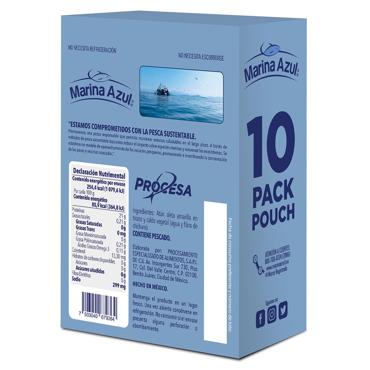 Marina Azul Atún 10 sobres de 74 g Marina Azul Atún 10 sobres de 74 g