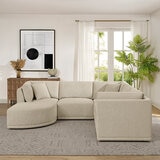 Thomasville, Seccional Modular de Tela de 6 piezas con Otomano Curvado Thomasville, Seccional Modular de Tela de 6 piezas con Otomano Curvado