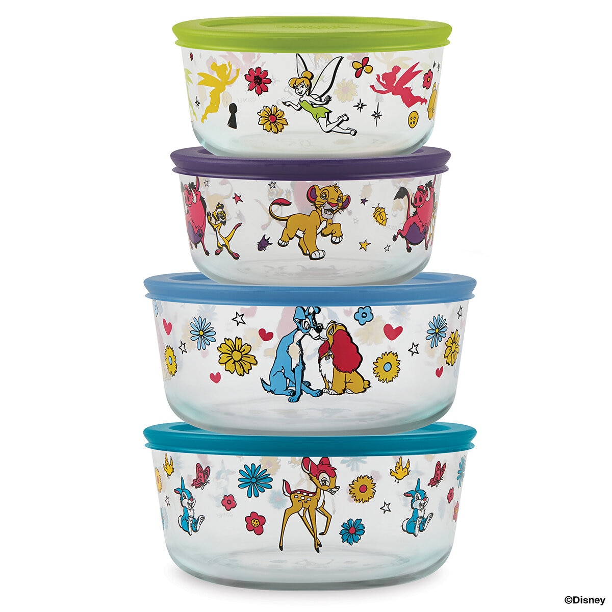 Pyrex Refractarios de Vidrio Decorados 8 piezas