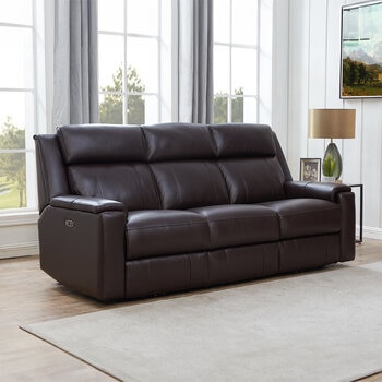 Synergy Home Furnishings, Sofá Reclinable Eléctrico de Piel con Reposacabezas Eléctrico