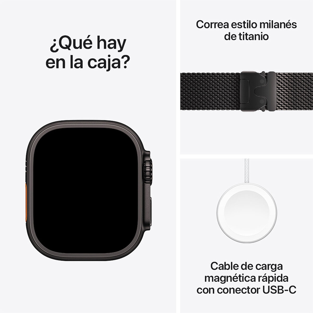 Apple Watch Ultra 3 (GPS + Celular) 49mm Titanio Negro + Correa Milanese Negro - Talla M Apple Watch Ultra 3 (GPS + Celular) 49mm Titanio Negro + Correa Milanese Negro - Talla M