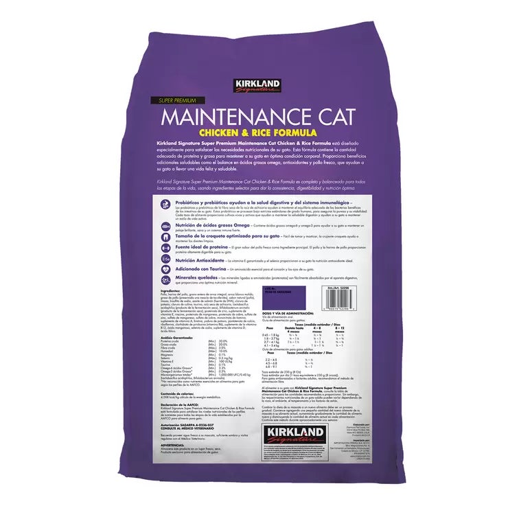 Kirkland Signature Alimento para Gato con Pollo y Arroz 11.3 Kg Kirkland Signature Alimento para Gato con Pollo y Arroz 11.3 Kg