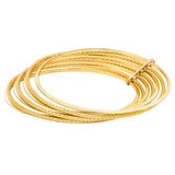 Brazalete, Oro Amarillo de 14K, de 7 aros