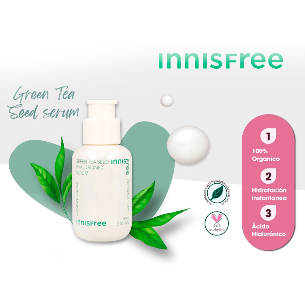 Innisfree Green Tea Serum de Ácido Hialurónico