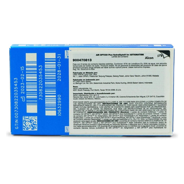 Air Optix Plus HydraGlyde Lentes de Contacto para Astigmatismo 6 Lentes Air Optix Plus HydraGlyde Lentes de Contacto para Astigmatismo 6 Lentes