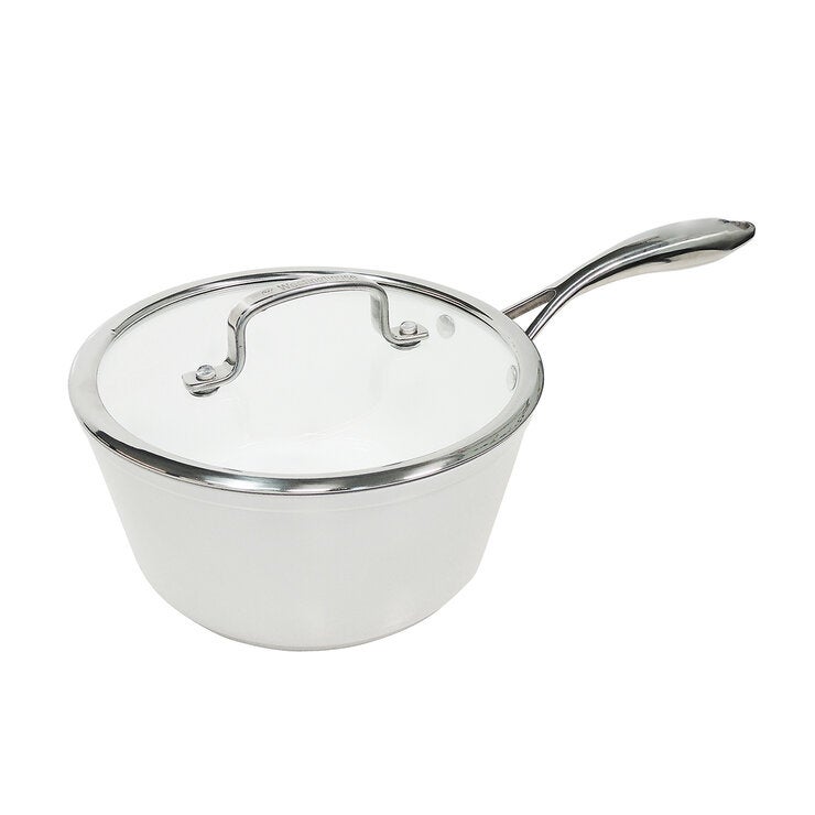 Westinghouse, Olla 16 cm de Cerámica Blanca, Acero Inoxidable Westinghouse, Olla 16 cm de Cerámica Blanca, Acero Inoxidable