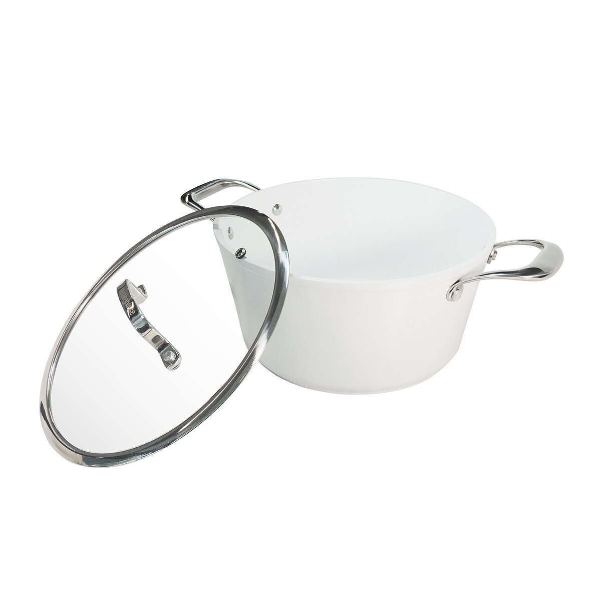 Westinghouse, Cacerola 28 cm de Cerámica Blanca, Acero Inoxidable Westinghouse, Cacerola 28 cm de Cerámica Blanca, Acero Inoxidable