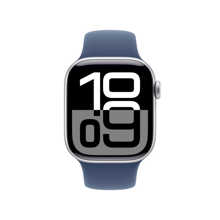Apple Watch S10 (GPS + Cellular) Caja de aluminio plata 42mm con correa deportiva azul denim S/M Apple Watch S10 (GPS + Cellular) Caja de aluminio plata 42mm con correa deportiva azul denim S/M