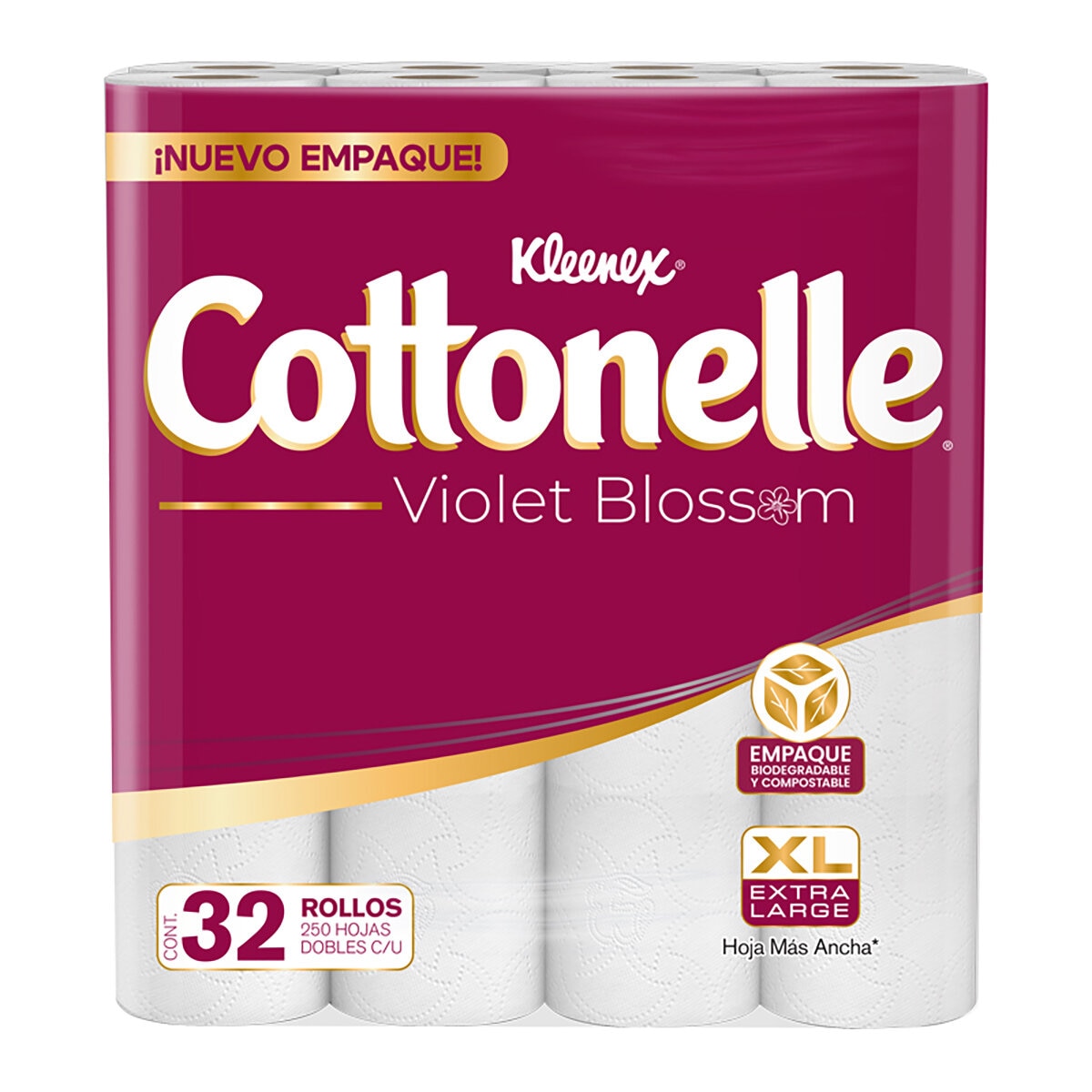 Kleenex Cottonelle Violet Blossom Papel Higiénico 32 pzas Kleenex Cottonelle Violet Blossom Papel Higiénico 32 pzas