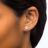 Aretes, 1.30ctw Diamantes, Oro Blanco de 14K