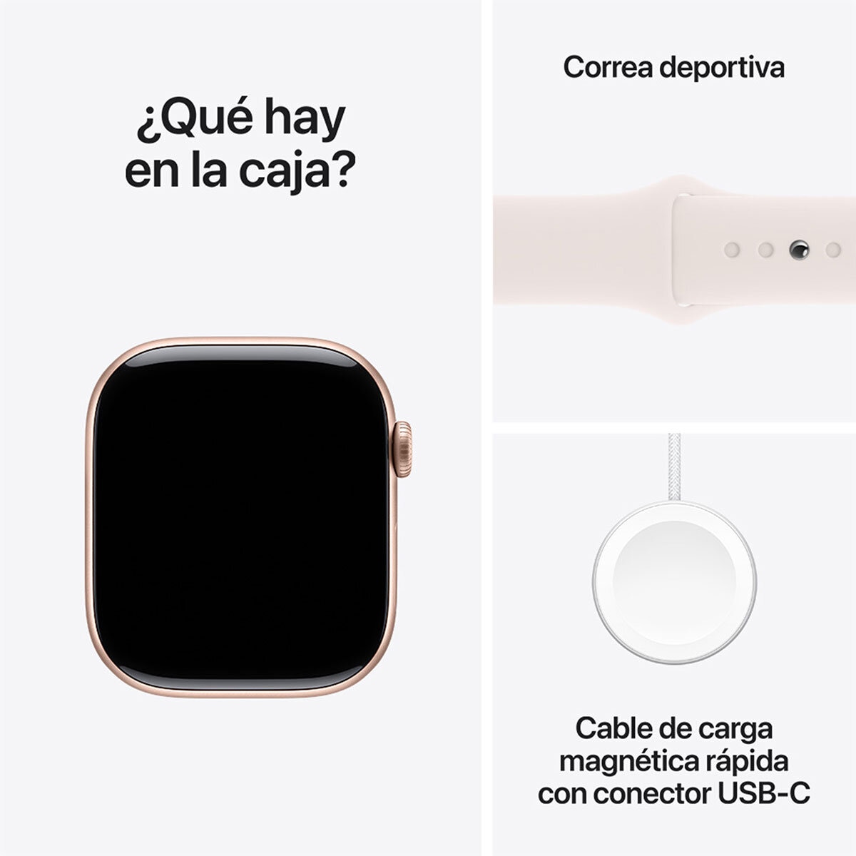 Apple Watch S10 (GPS) Caja de aluminio oro rosa 46mm con correa deportiva rosa rubor S/M