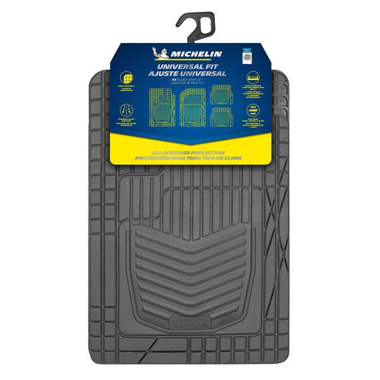 Michelin Tapete Universal de Hule Gris Para Automóvil 4 Piezas Michelin Tapete Universal de Hule Gris Para Automóvil 4 Piezas