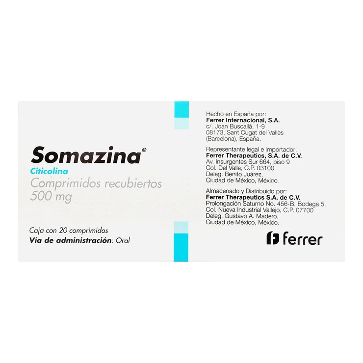 Somazina 500mg 20 Comprimidos