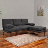 Violanti, Sofa Cama de tres plazas con Brazos y Patas de Madera Violanti, Sofa Cama de tres plazas con Brazos y Patas de Madera