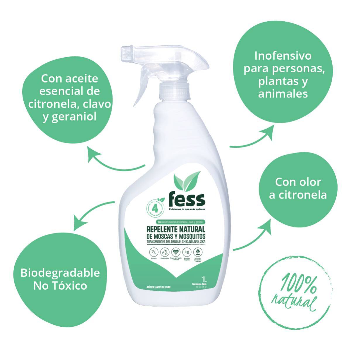 Fess, Repelente Natural de Moscas y Mosquitos 2L