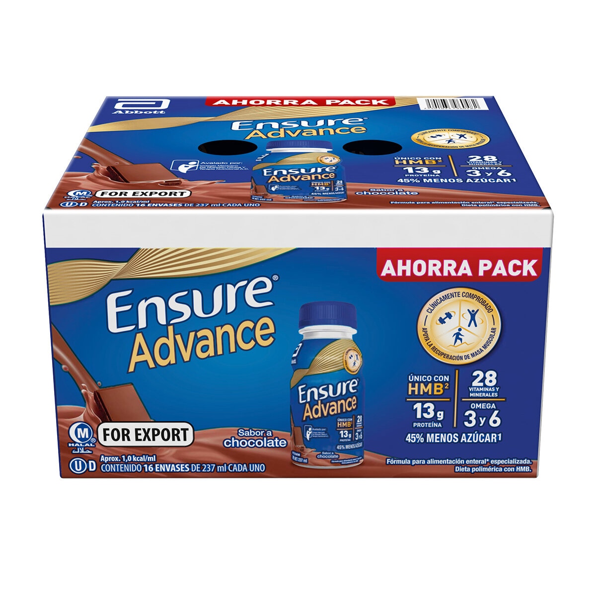 Ensure Advance Suplemento Alimenticio Sabor Chocolate 16 pzas de 237 ml Ensure Advance Suplemento Alimenticio Sabor Chocolate 16 pzas de 237 ml