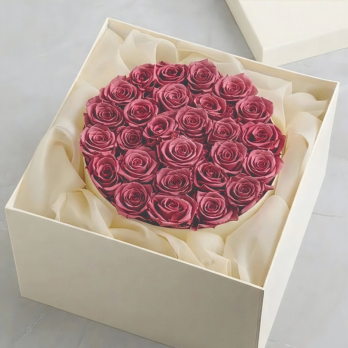 Materia Verde, Arreglo Decorativo de 24 Rosas Naturales Preservadas, Duración +1 año Materia Verde, Arreglo Decorativo de 24 Rosas Naturales Preservadas, Duración +1 año