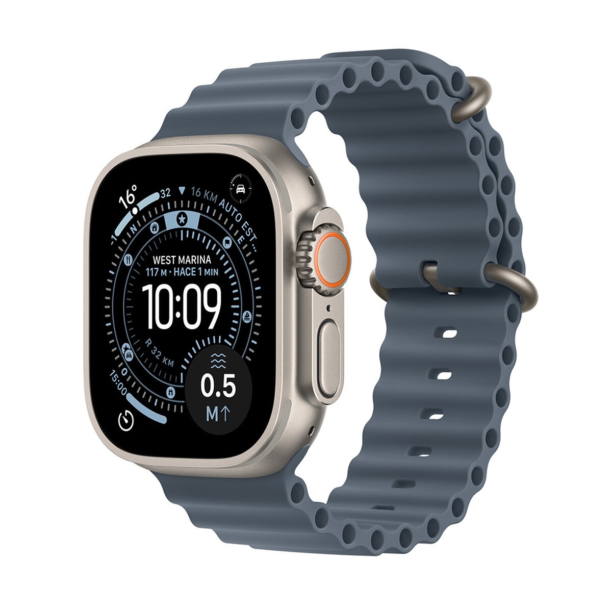 Apple Watch Ultra 3 (GPS + Celular) 49mm Titanio Natural + Correa Ocean Azul Anchor - Unitalla Apple Watch Ultra 3 (GPS + Celular) 49mm Titanio Natural + Correa Ocean Azul Anchor - Unitalla