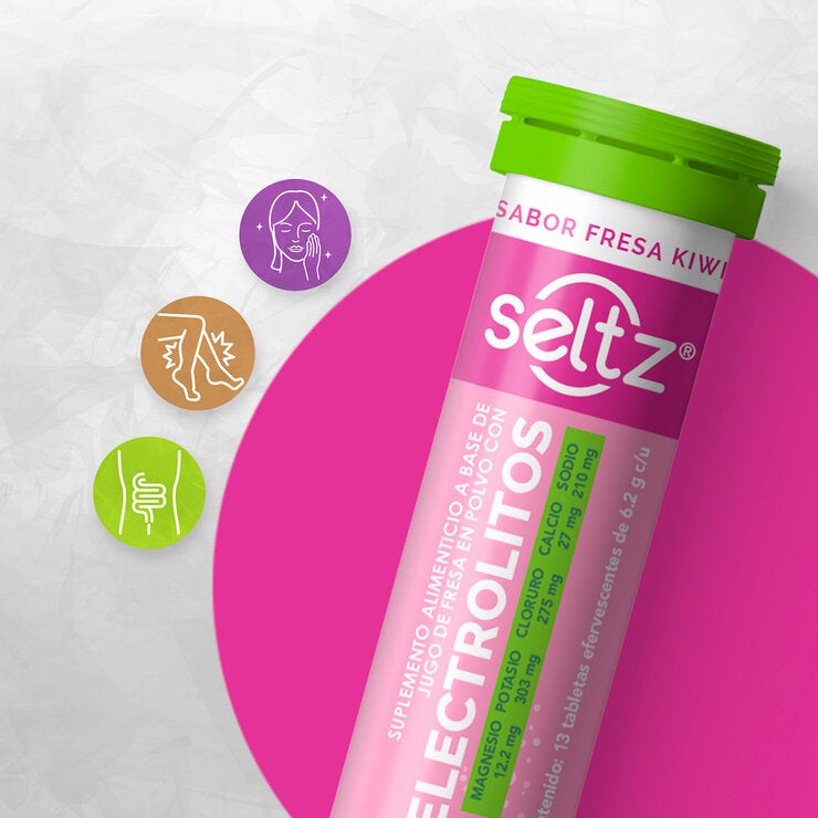Seltz Electrolitos 3 Tubos de 13 Tabletas Efervescentes c/u Sabor Fresa Kiwi Seltz Electrolitos 3 Tubos de 13 Tabletas Efervescentes c/u Sabor Fresa Kiwi