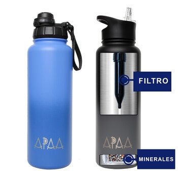 APAA Juego de 2 Botellas Purificadoras de Agua de 1.2L + Accesorios