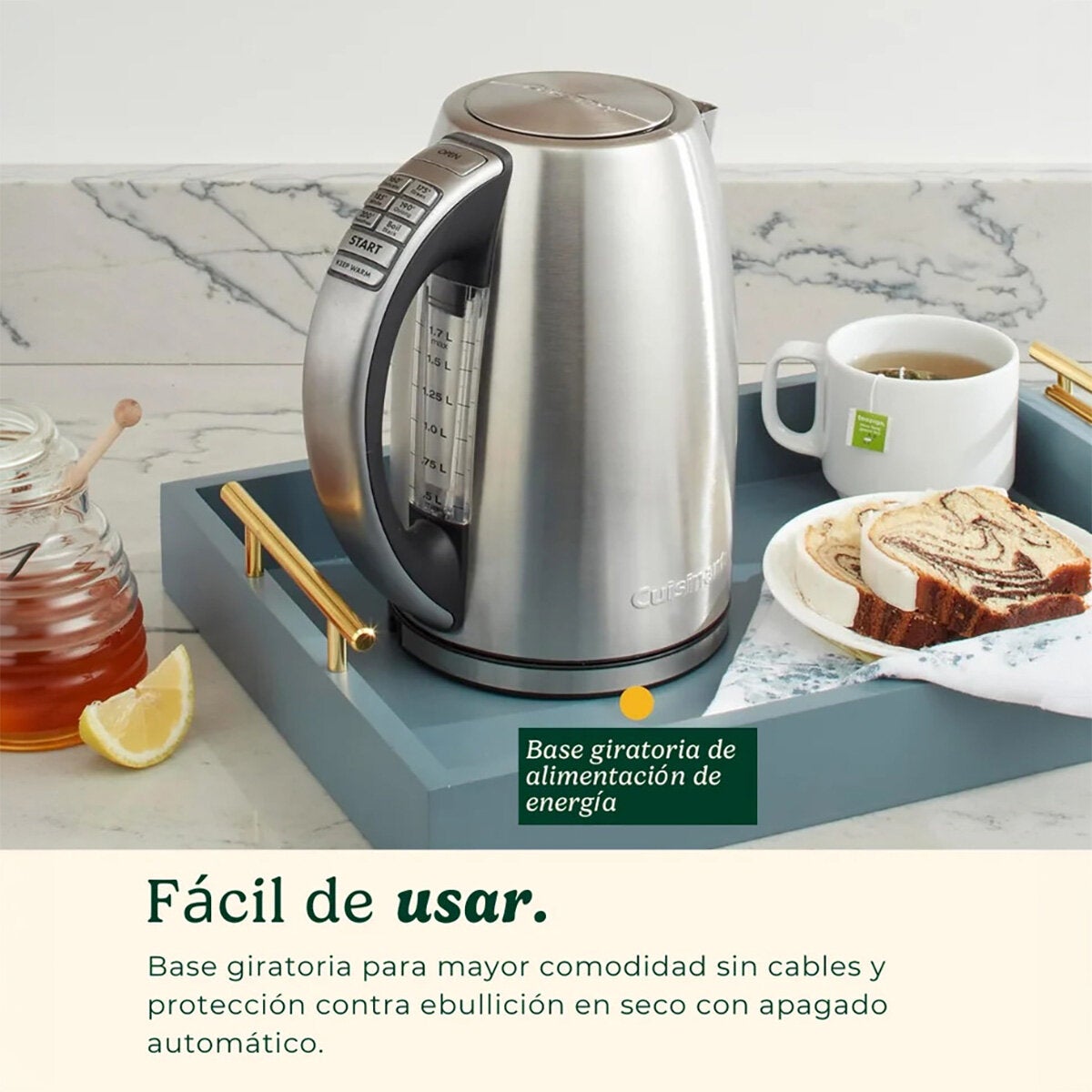 Cuisinart, Tetera programable eléctrica inalámbrica, 1.7 L Cuisinart, Tetera programable eléctrica inalámbrica, 1.7 L