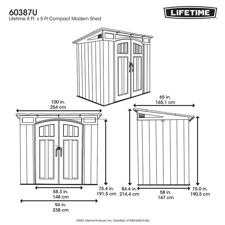 Lifetime, Cobertizo de 2.38m x 1.47m Lifetime, Cobertizo de 2.38m x 1.47m