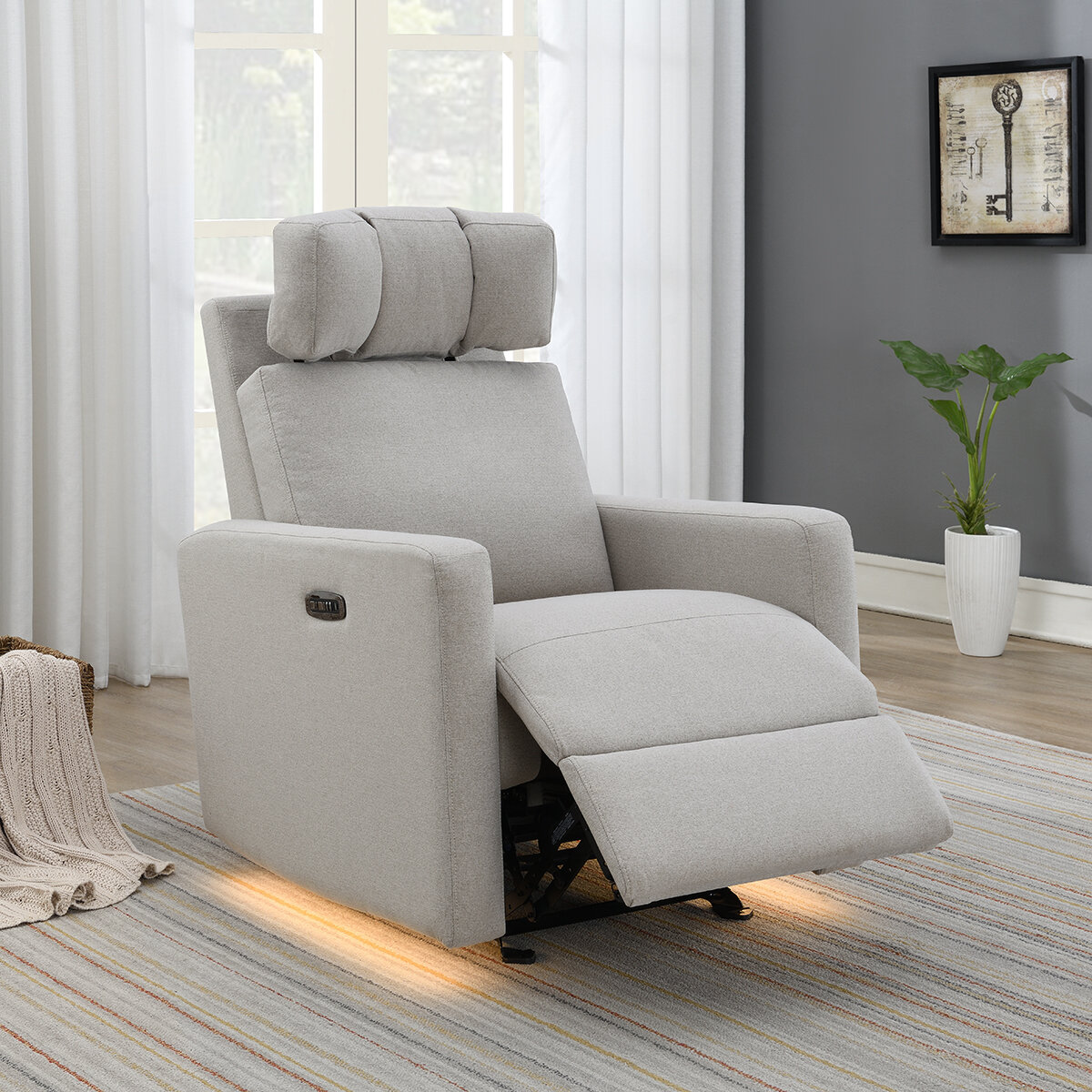 Synergy Home, Sillón Reclinable de Tela con Sistema Eléctrico